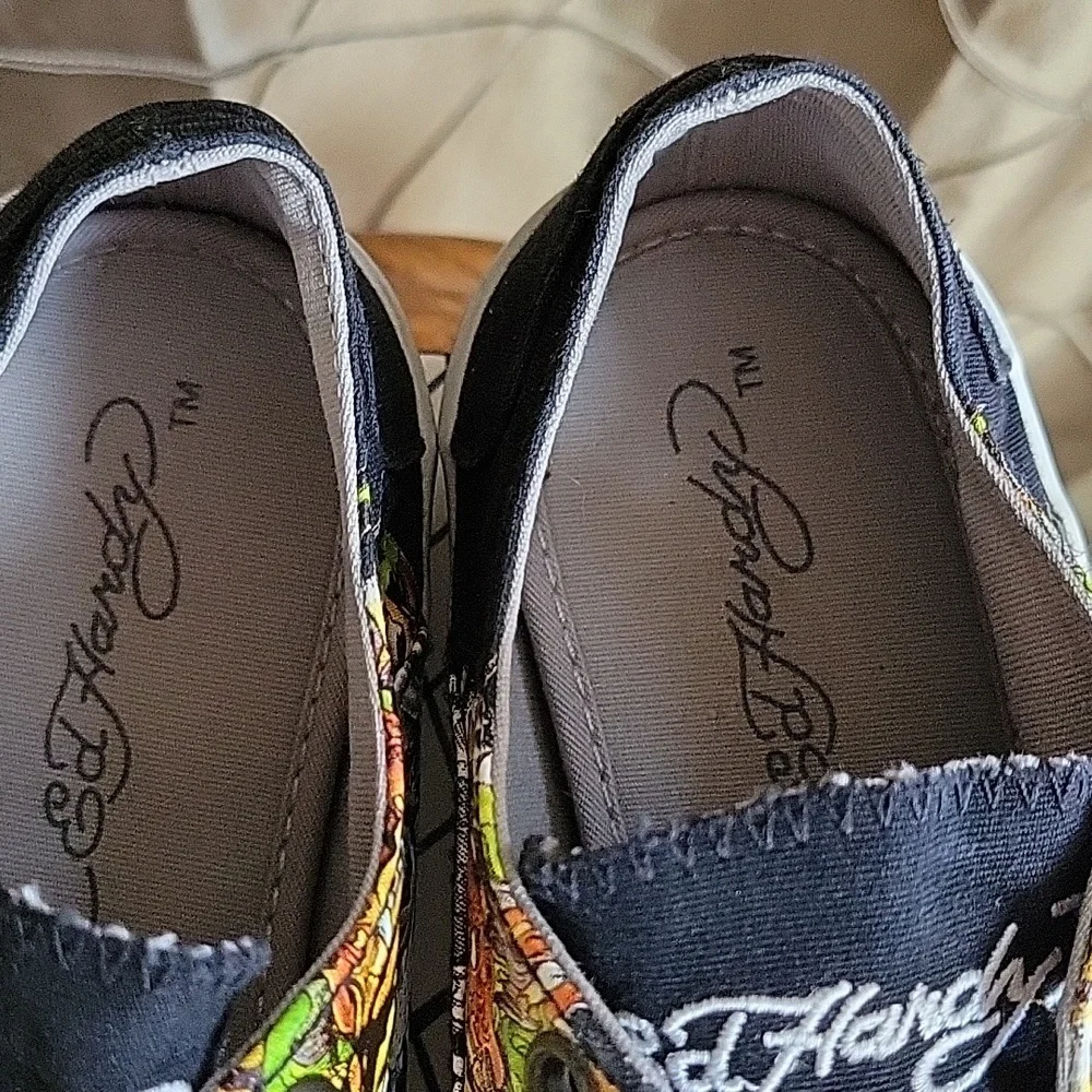 EUC- Ed Hardy ‘Tiger’ Slip-on Canvas Sneaker